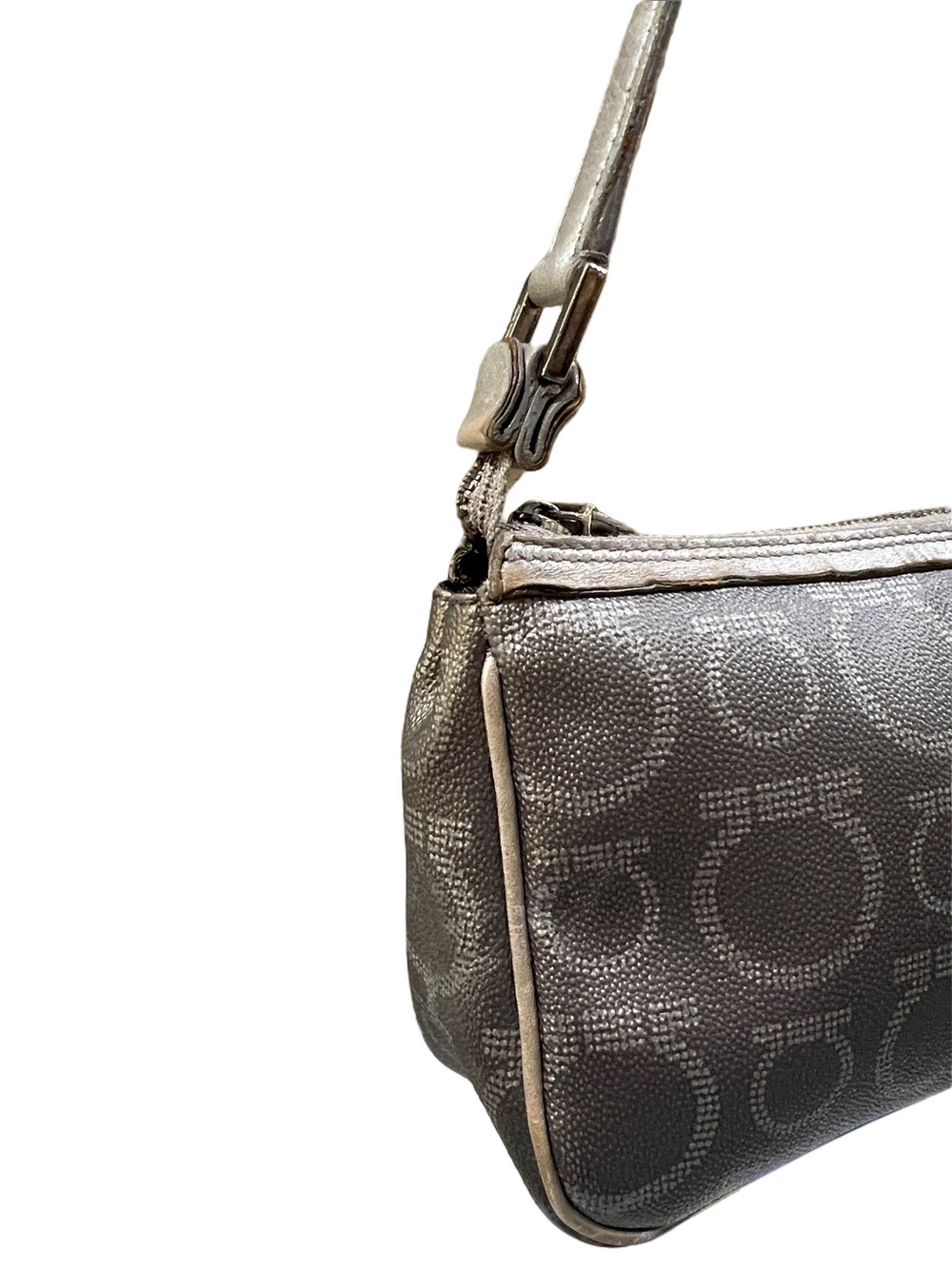 Salvatore Ferragamo Metallic Silver Gancini Shoulder Bag - Picture 4 of 13